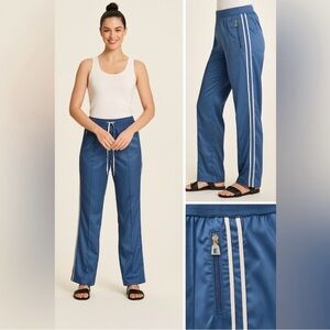 Everlast. Blue Side-Stripe Track Pants Urban Streetwear Style Zip Ankles size M